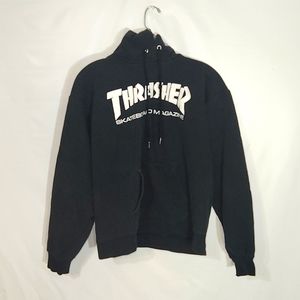 Thrasher Skateboarding Magazine unisex logo spellout black hoodie size small